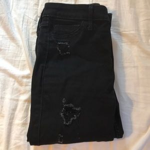Classic black destroyed jeans